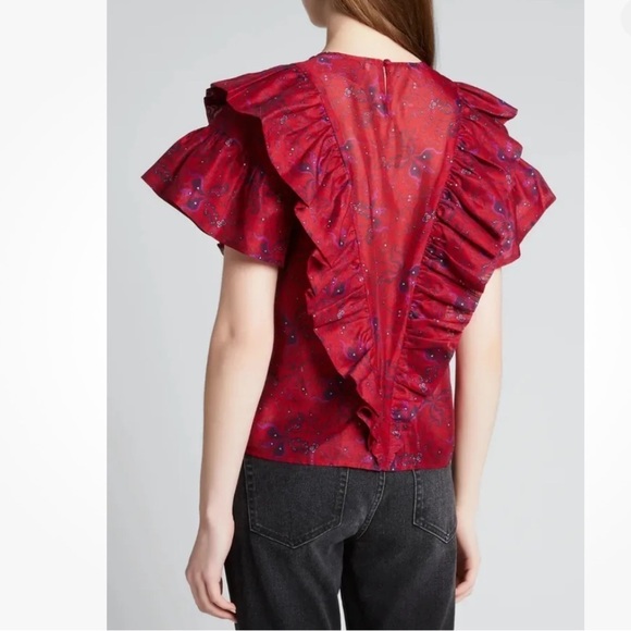 Les Coyotes De Paris Tina Ruffle Blouse size 34/(XS/S) - Picture 5 of 13